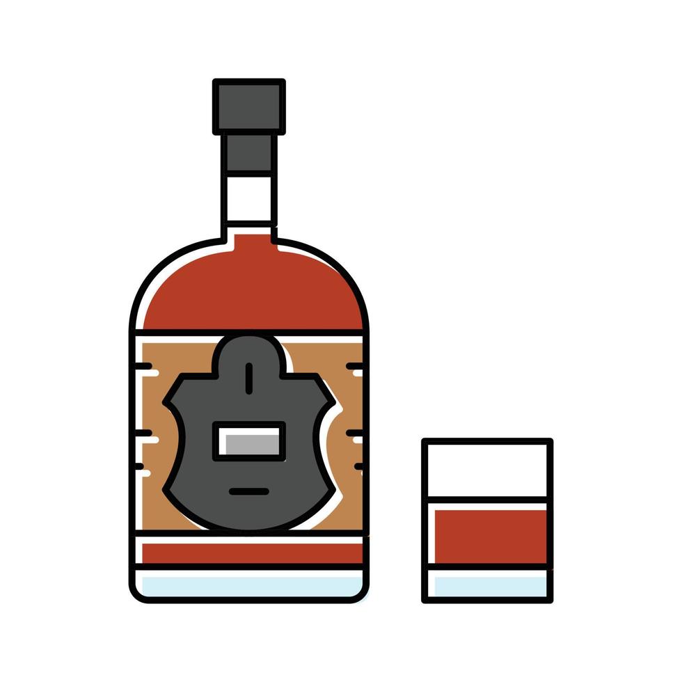 Ron bebida botella color icono vector ilustración