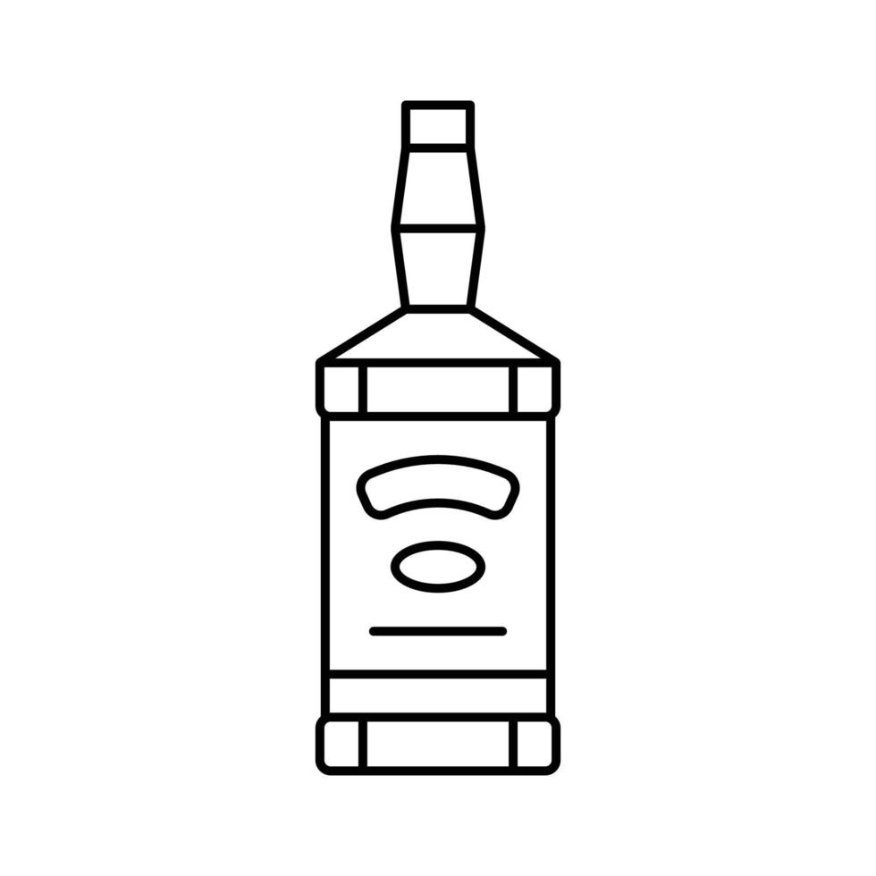 whisky vaso botella línea icono vector ilustración