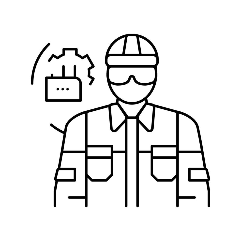 industrial mecánico reparar trabajador línea icono vector ilustración