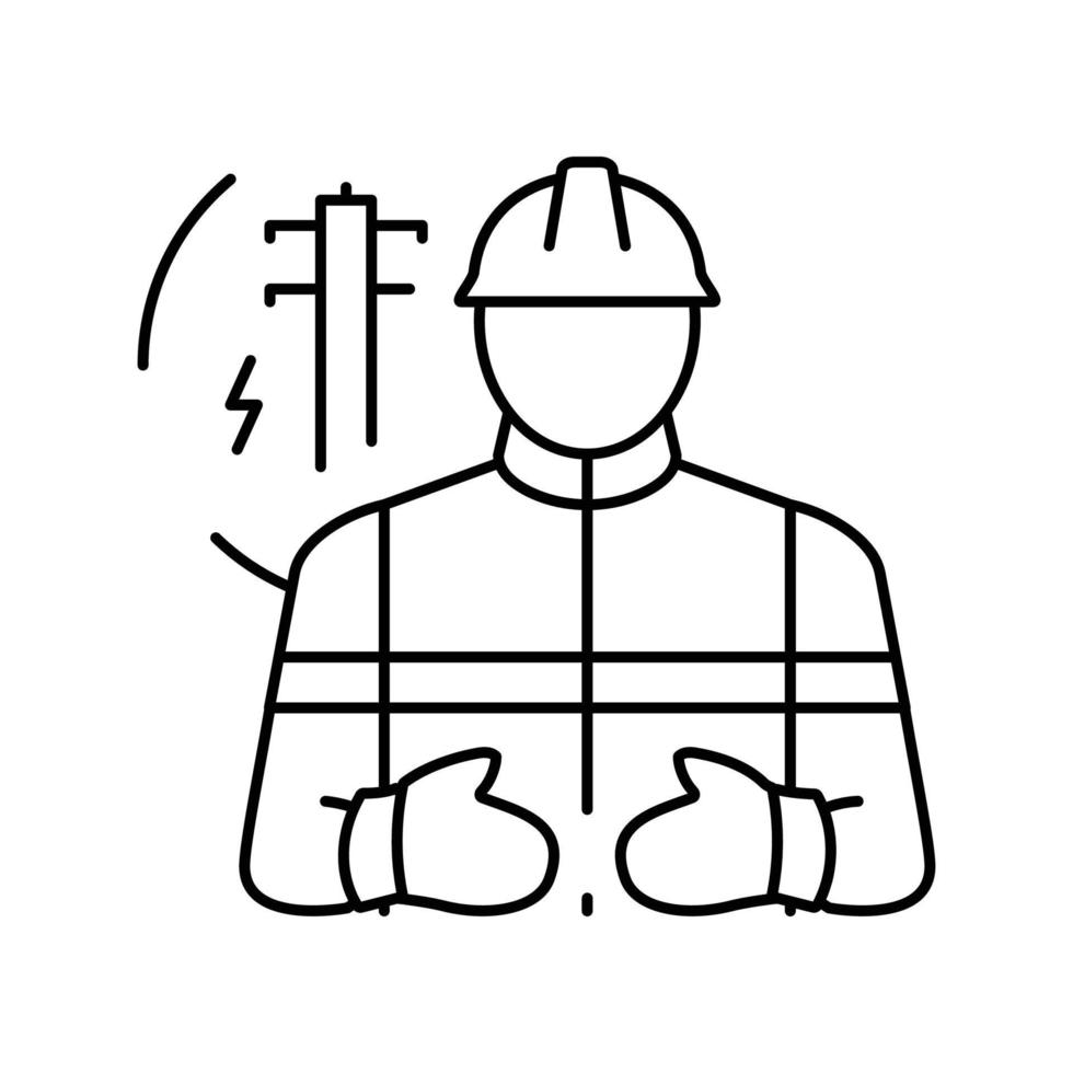 línea instalador reparador línea icono vector ilustración
