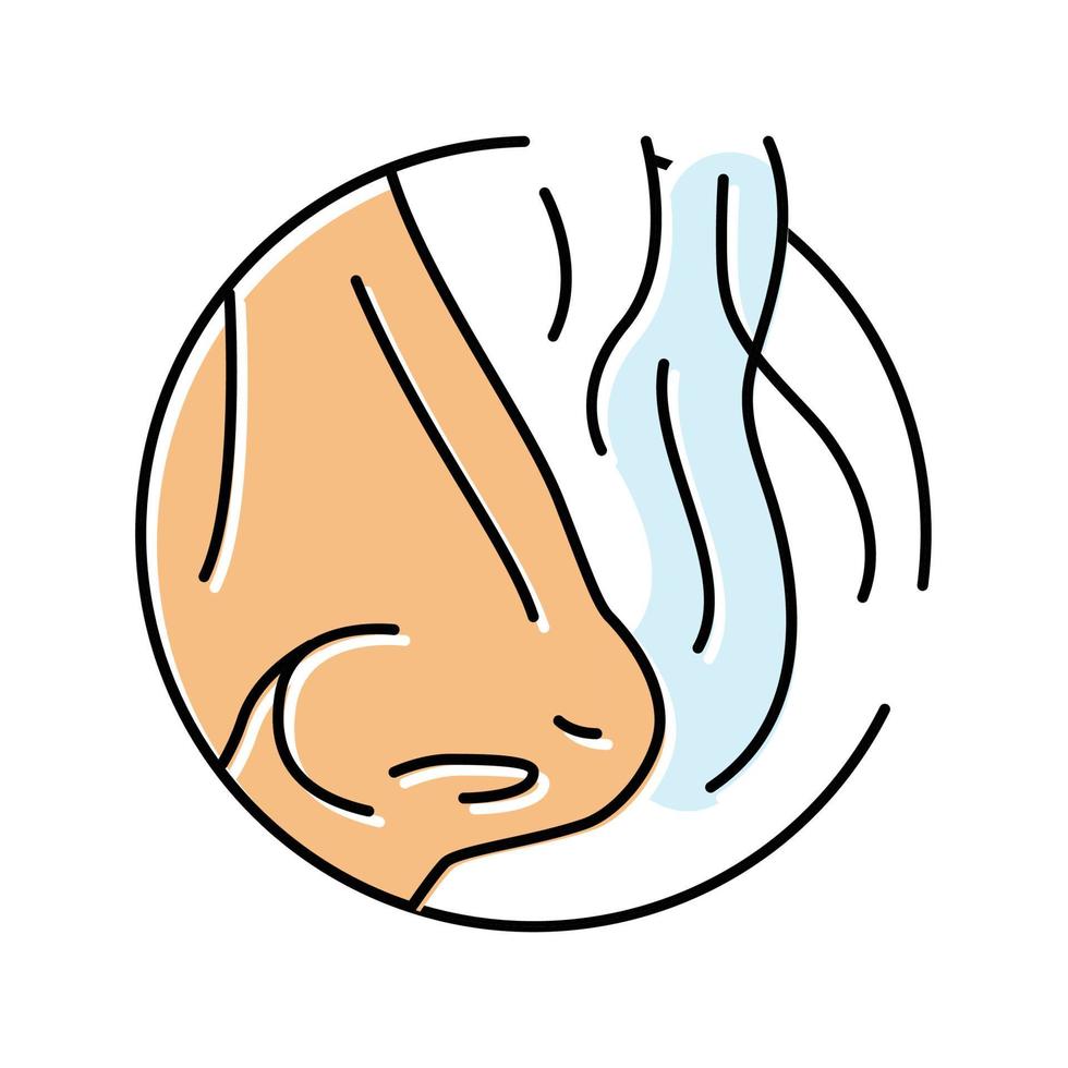 nose smell color icon vector illustration