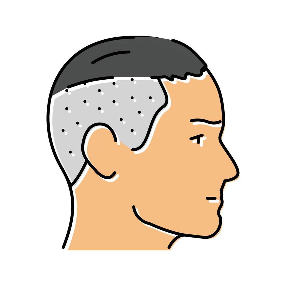 caesar hairstyle male color icon vector illustration