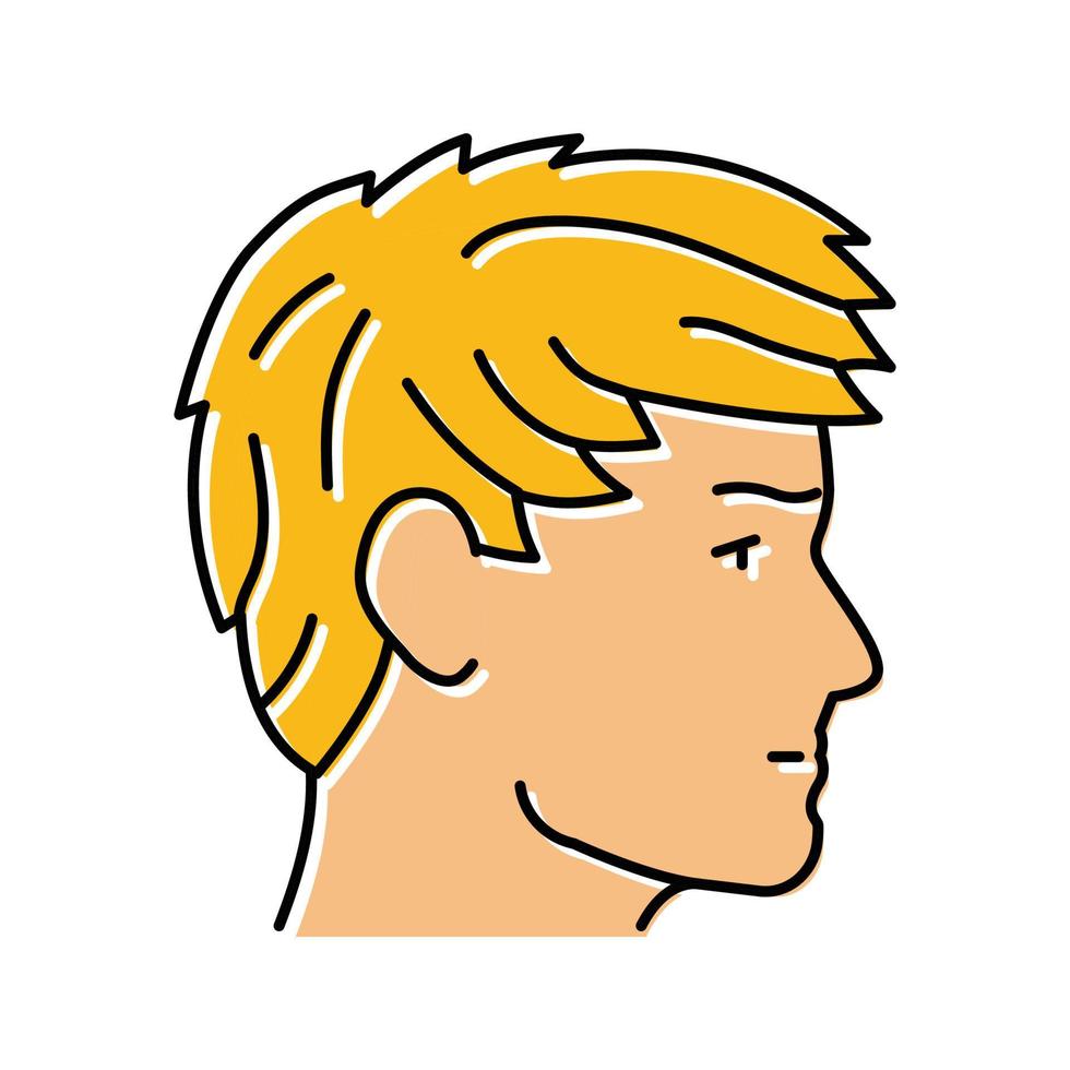 angular fringe hairstyle male color icon vector illustration