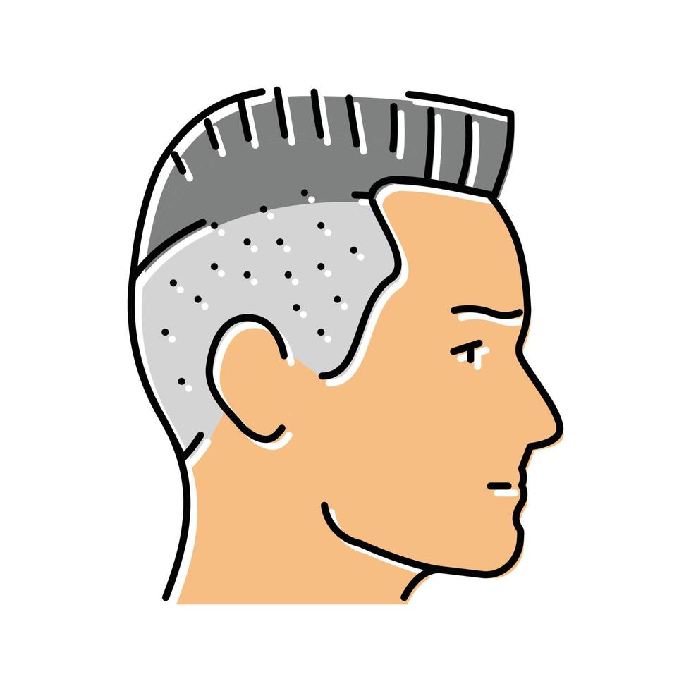 plano parte superior peinado masculino color icono vector ilustración
