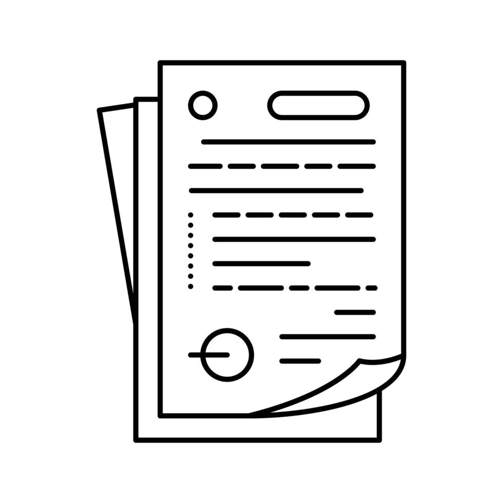 paperwork document line icon vector illustration