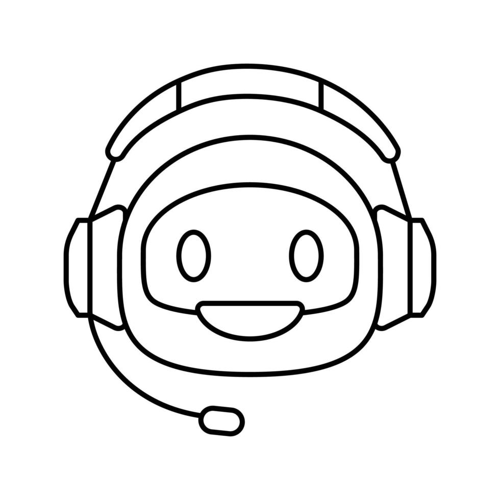 character chat bot line icon vector illustration