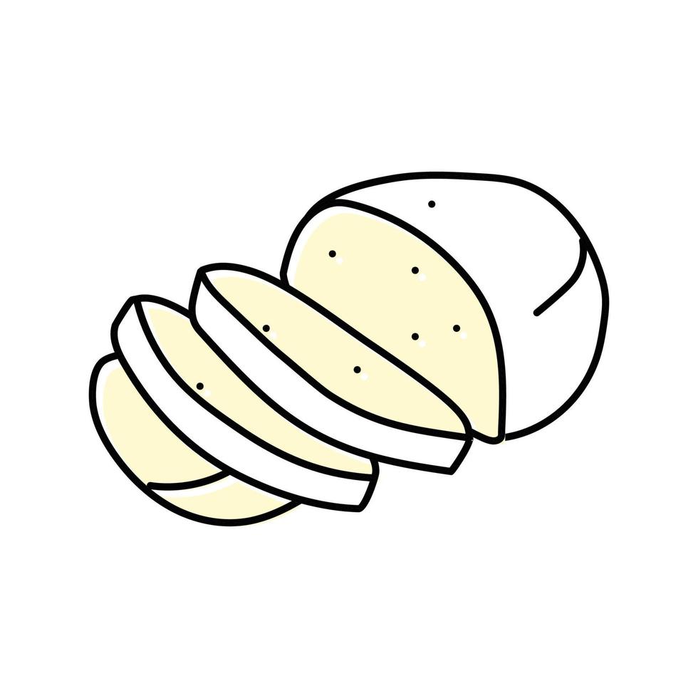 queso Mozzarella queso comida rebanada color icono vector ilustración