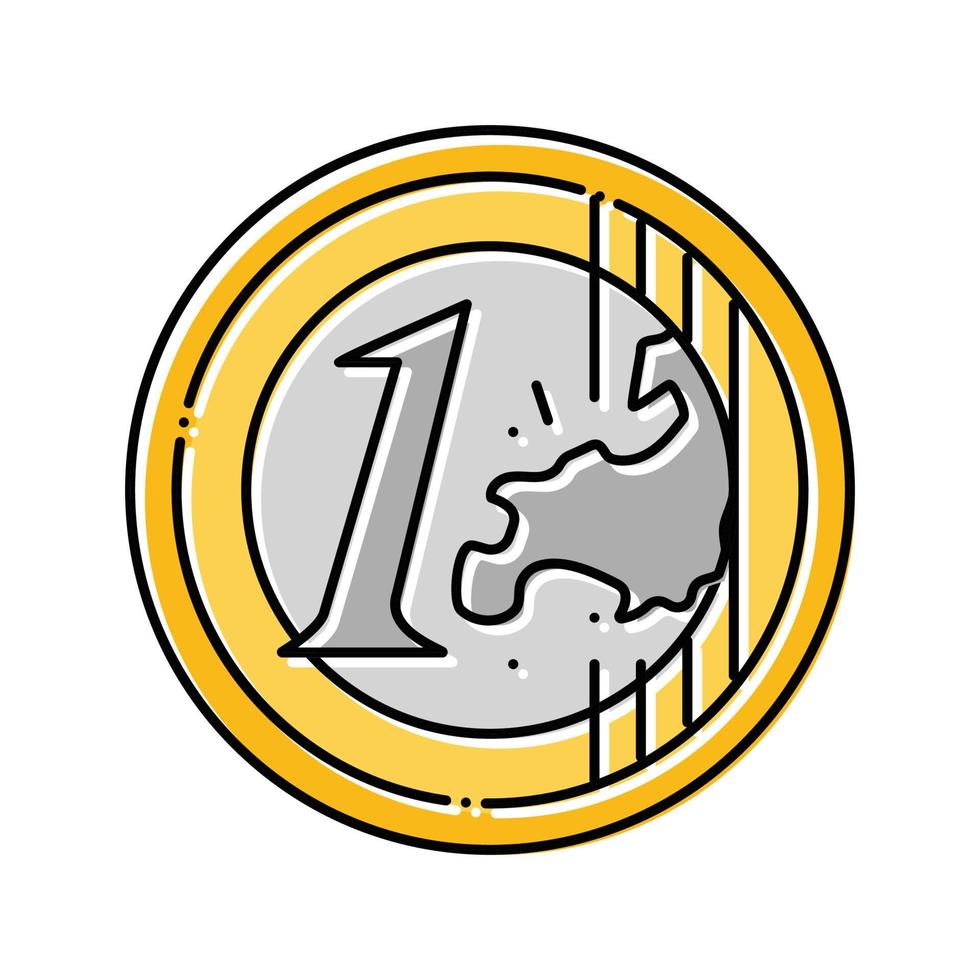 euro coin color icon vector illustration