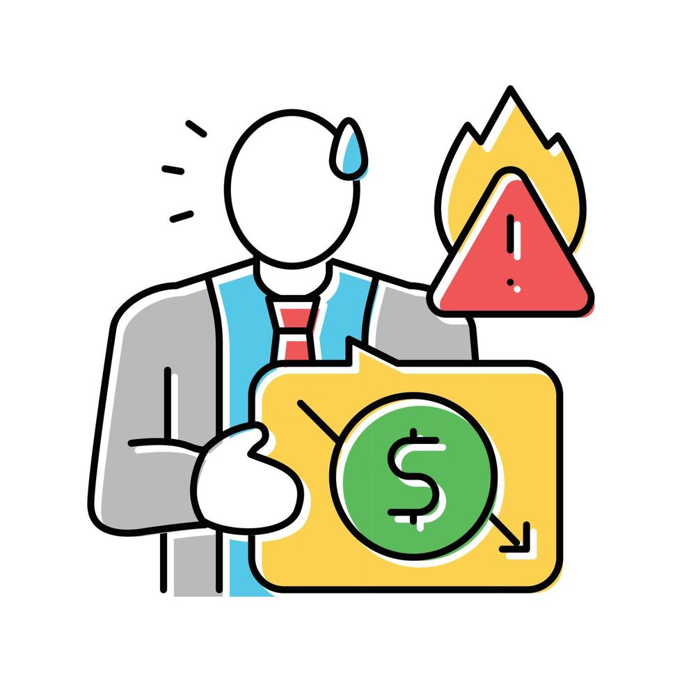 sesgado administración valores organizativo crisis color icono vector ilustración