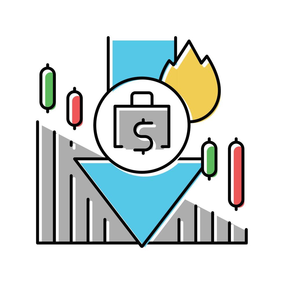 loss market financial crisis color icon vector illustration