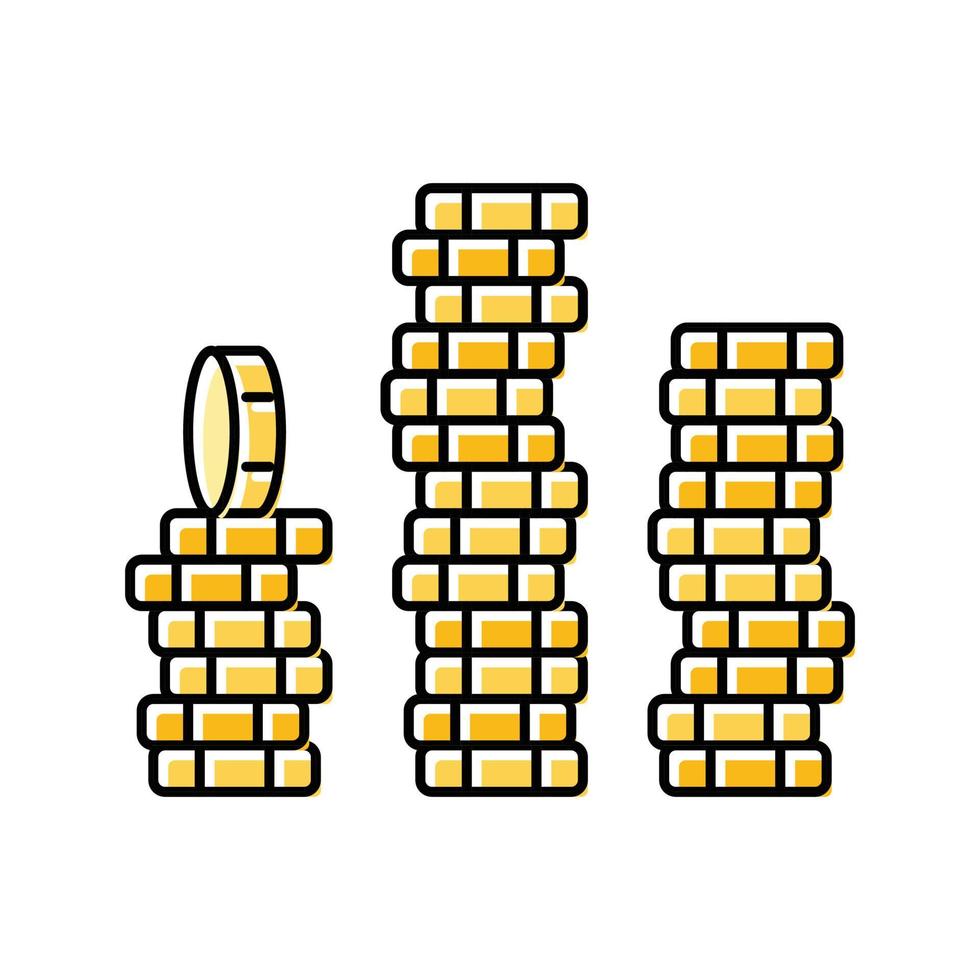 apilar moneda oro color icono vector ilustración