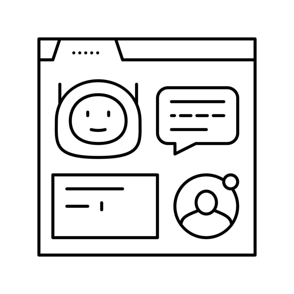 web chat bot line icon vector illustration