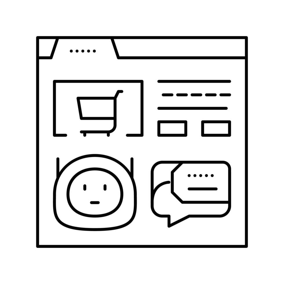 customer chat bot line icon vector illustration