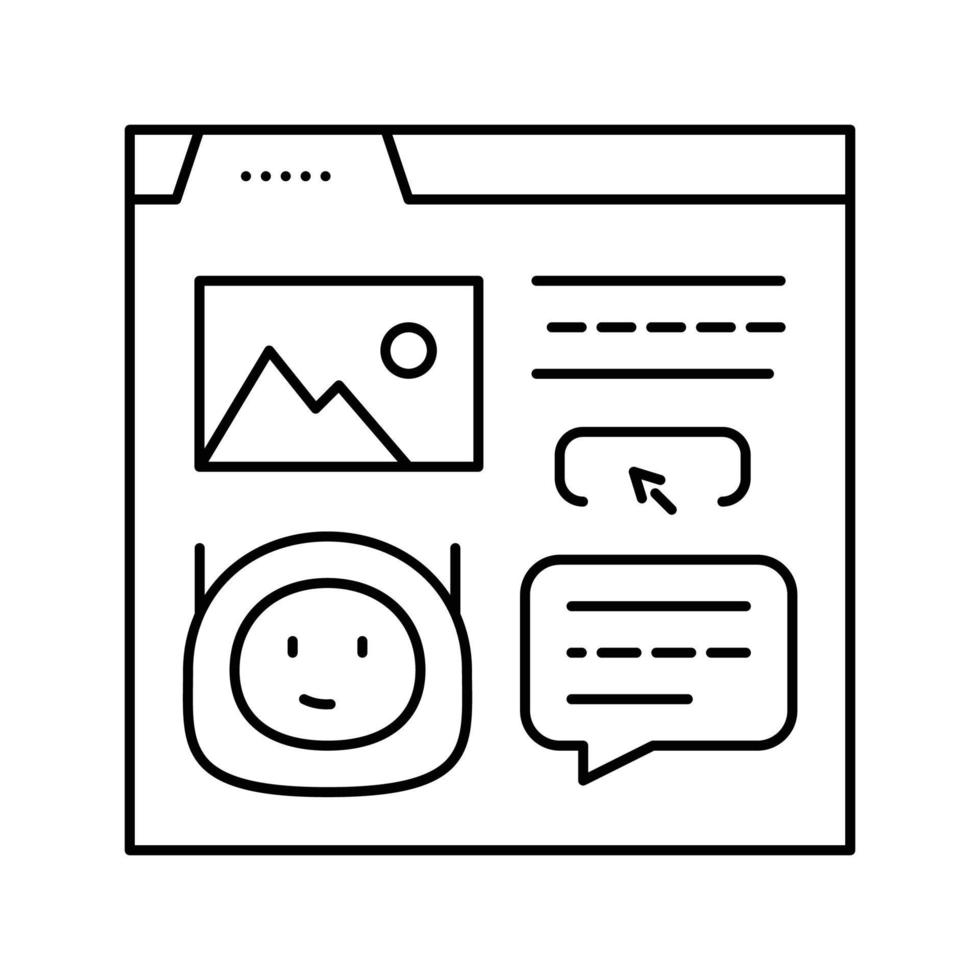 message chat bot line icon vector illustration