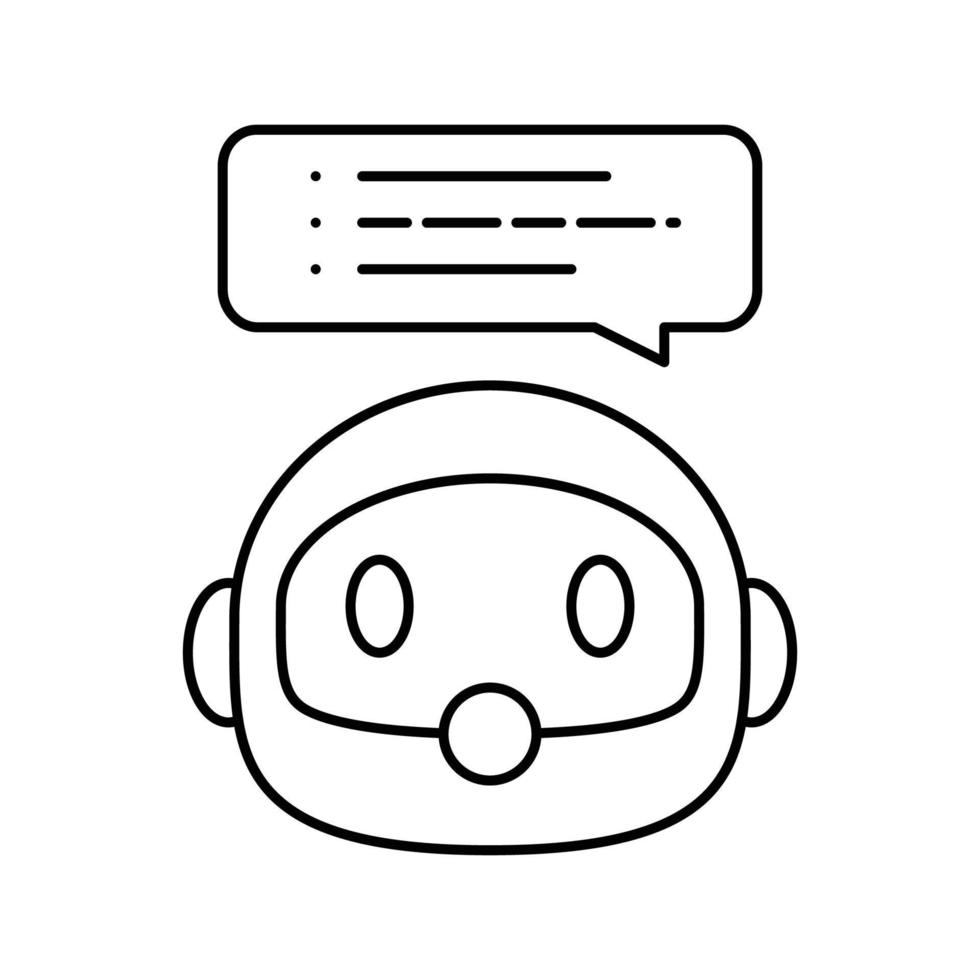 speech chat bot line icon vector illustration