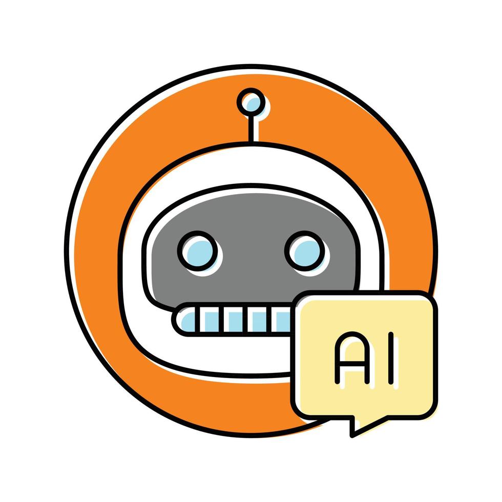 ai chat bot color icon vector illustration