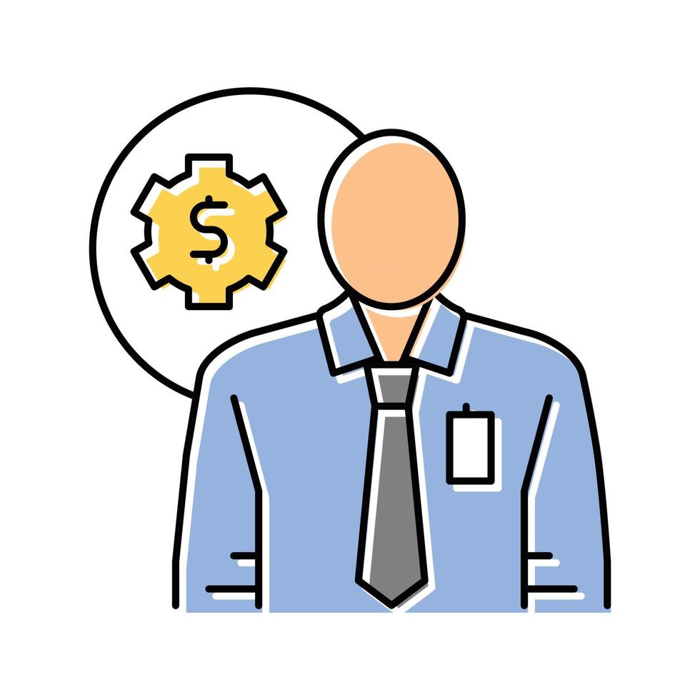 technical sales engineer worker color icon vector illustration