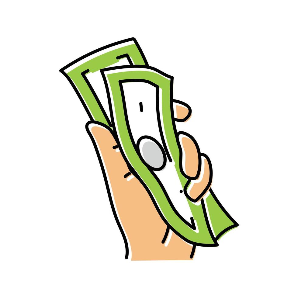 intercambiar dinero mano color icono vector ilustración