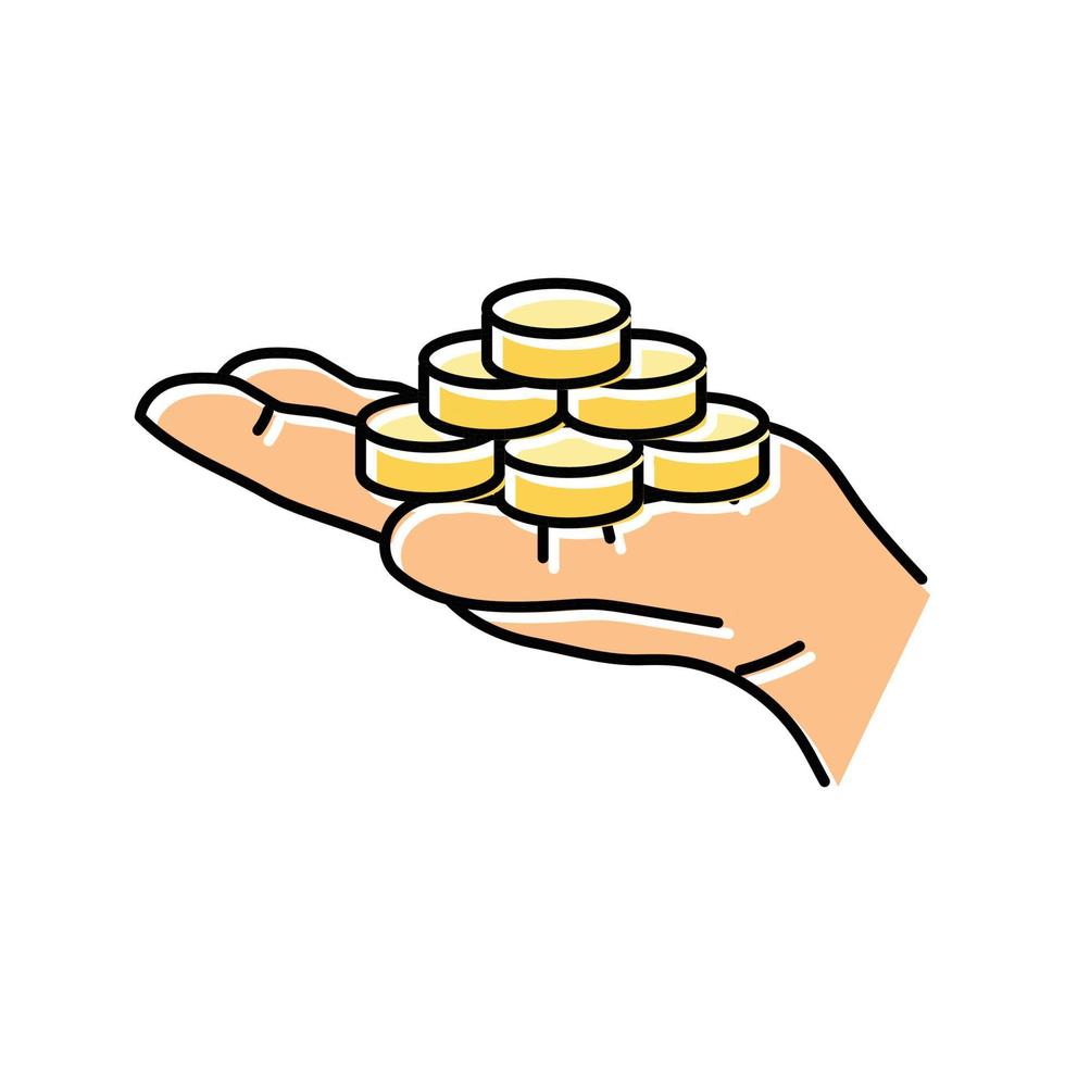 growth coin hand color icon vector illustration