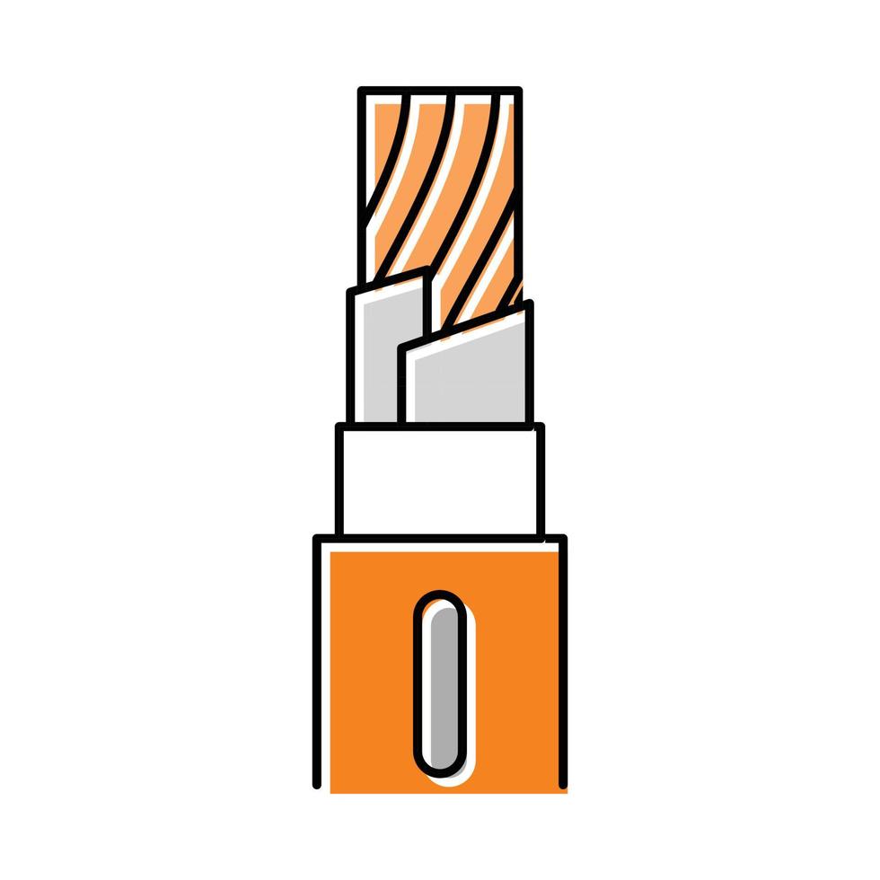 fire resistant cable wire color icon vector illustration