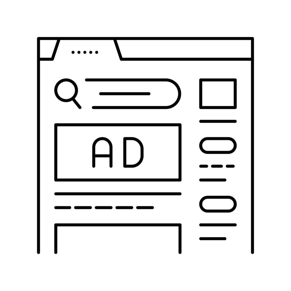 paid search advertising line icon vector illustration