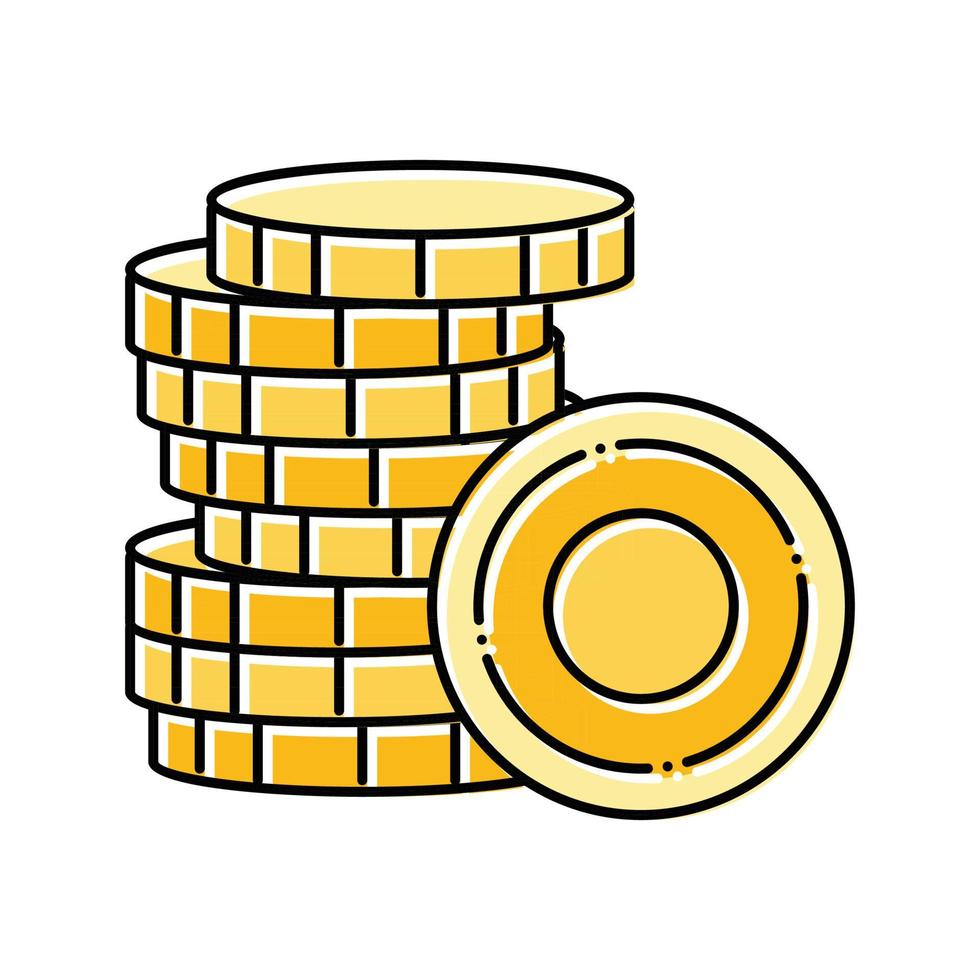 stack money gold color icon vector illustration