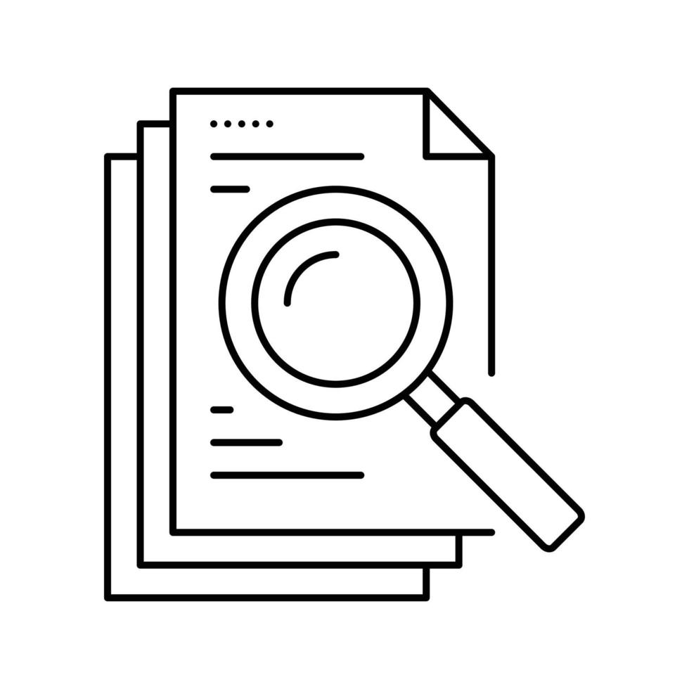 search document file line icon vector illustration