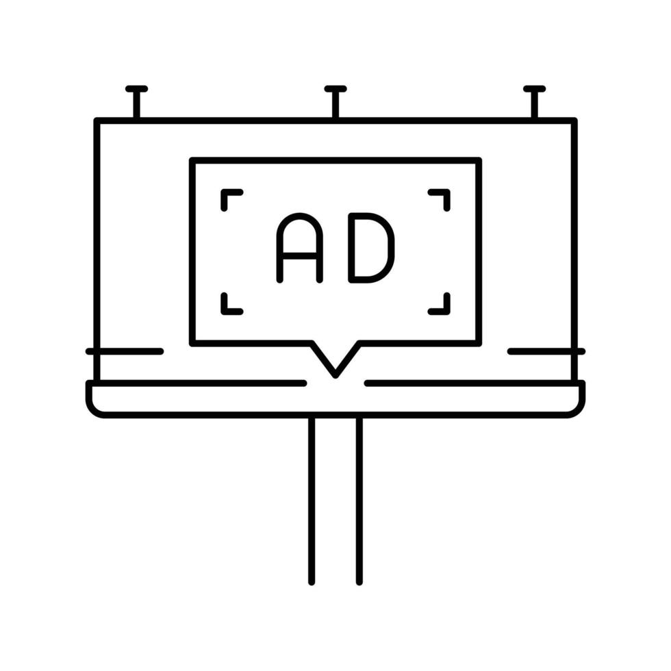 al aire libre publicidad línea icono vector ilustración
