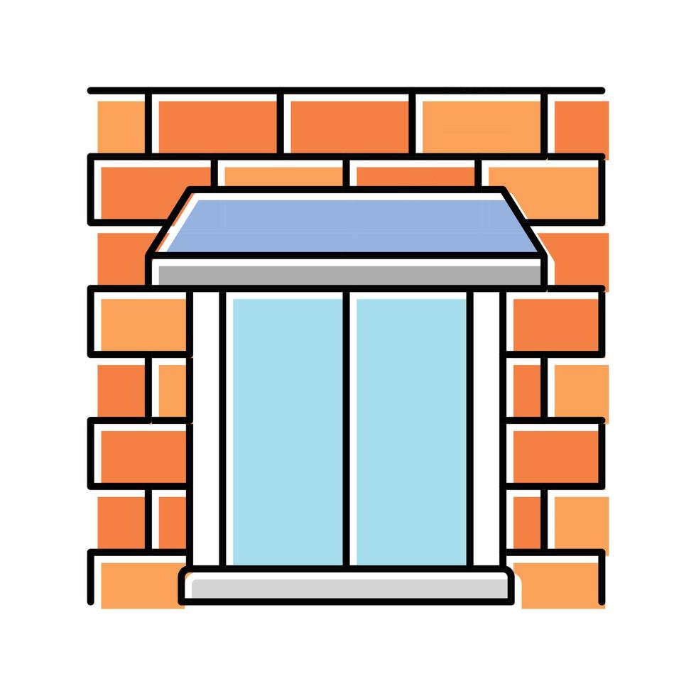 parapet wall building house color icon vector illustration