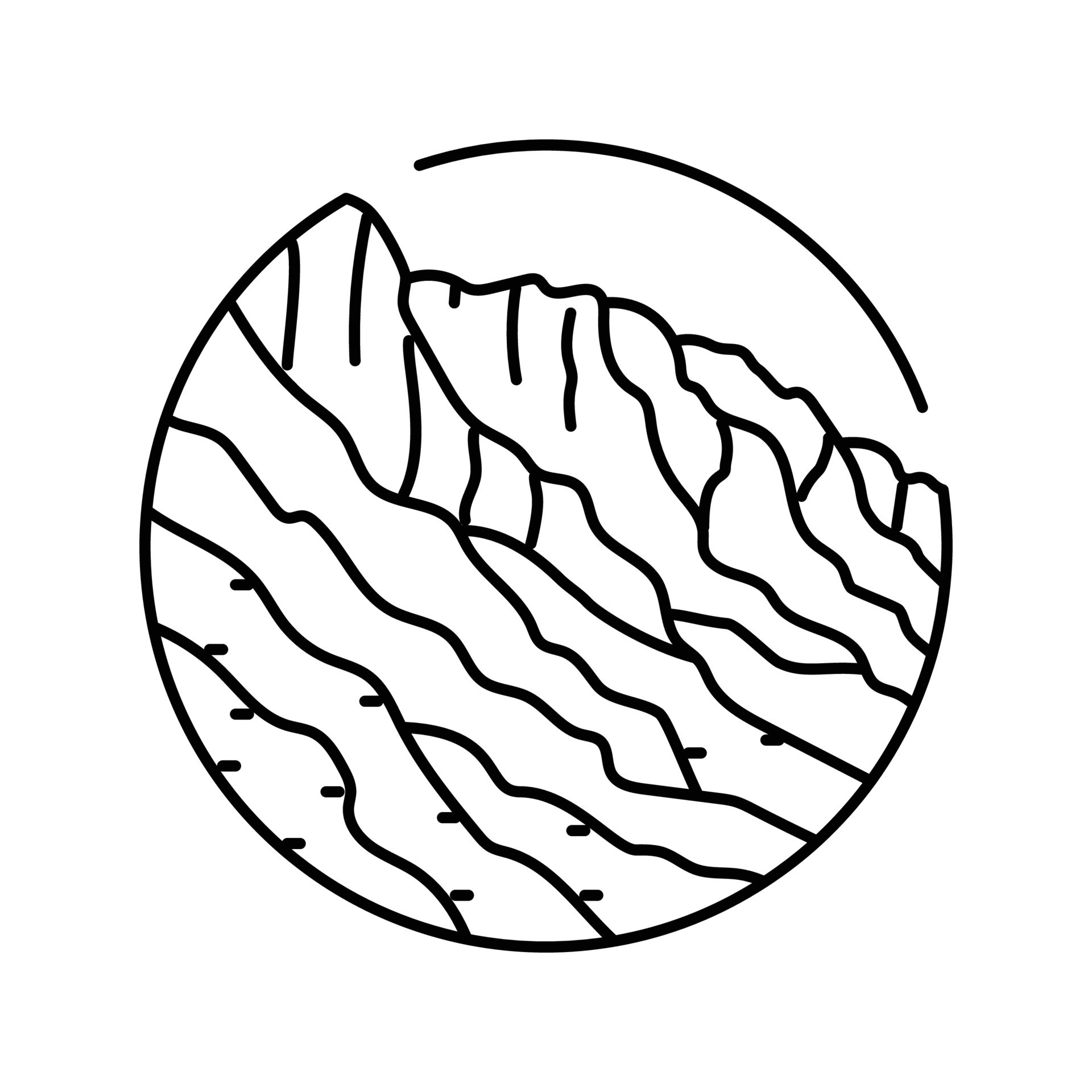 rocky mountain landscape line icon vector illustration 21143342 Vector