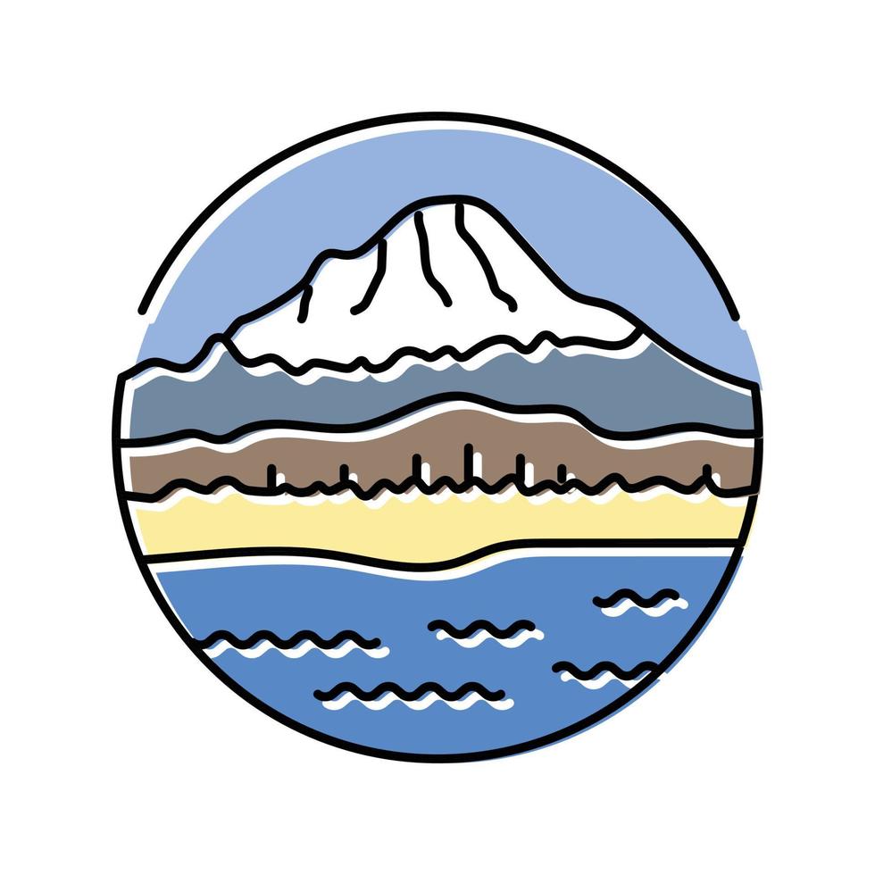 top mountain landscape color icon vector illustration