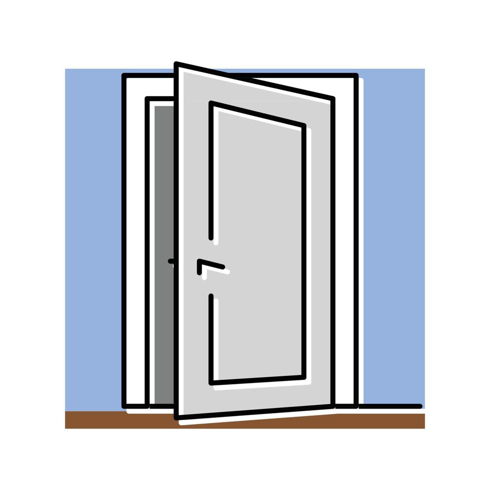 puerta edificio casa color icono vector ilustración