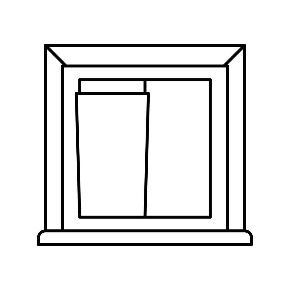 ventana edificio estructura línea icono vector ilustración
