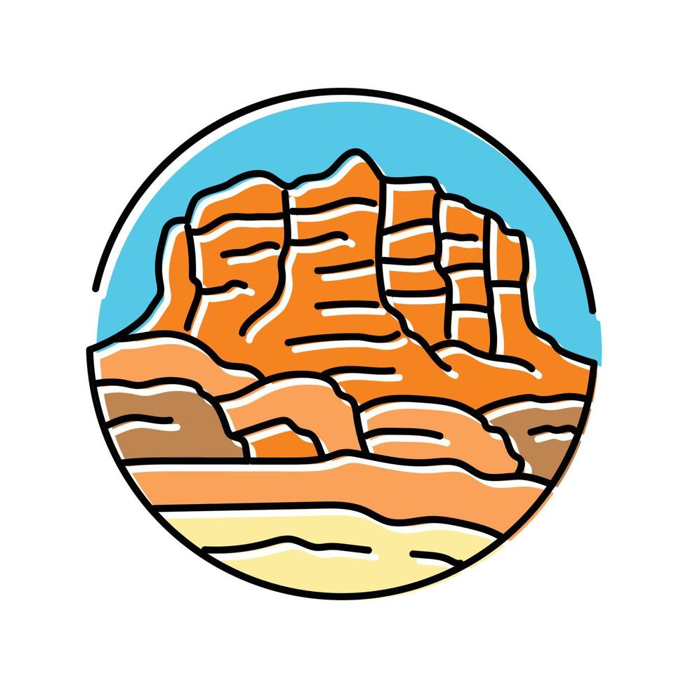 paisaje montaña color icono vector ilustración