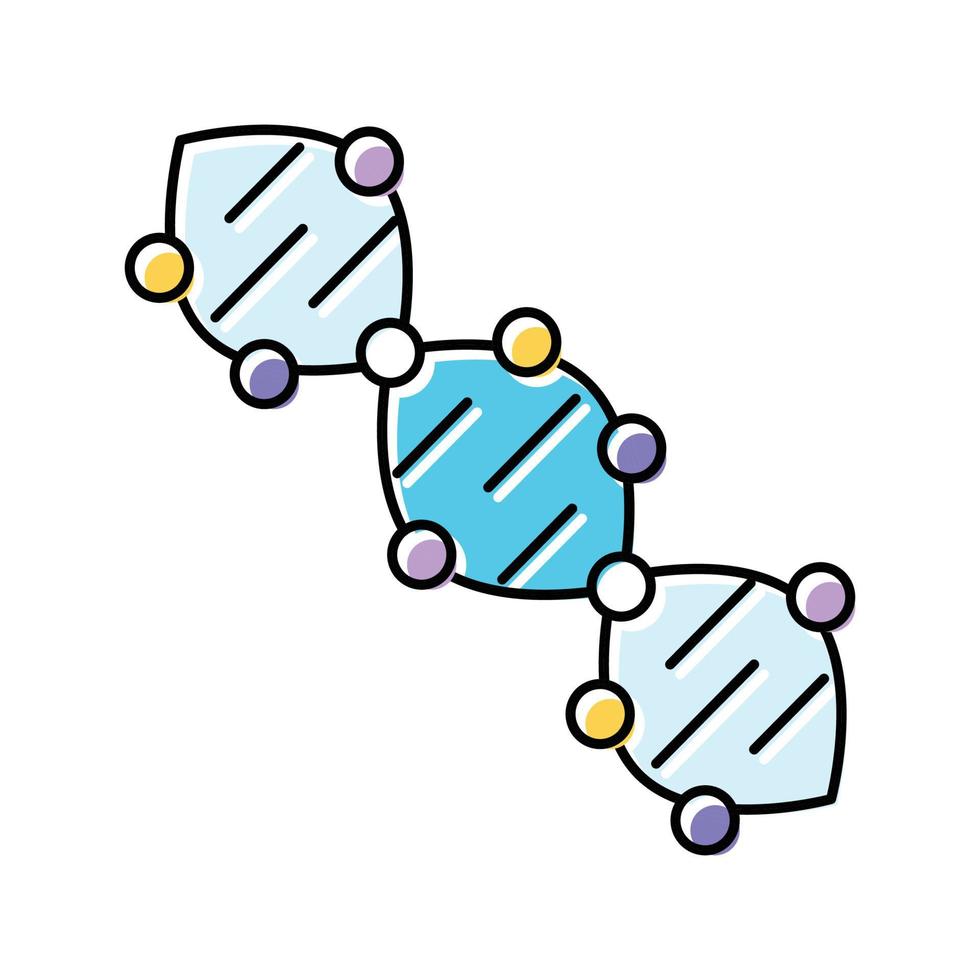 adn molecular estructura color icono vector ilustración