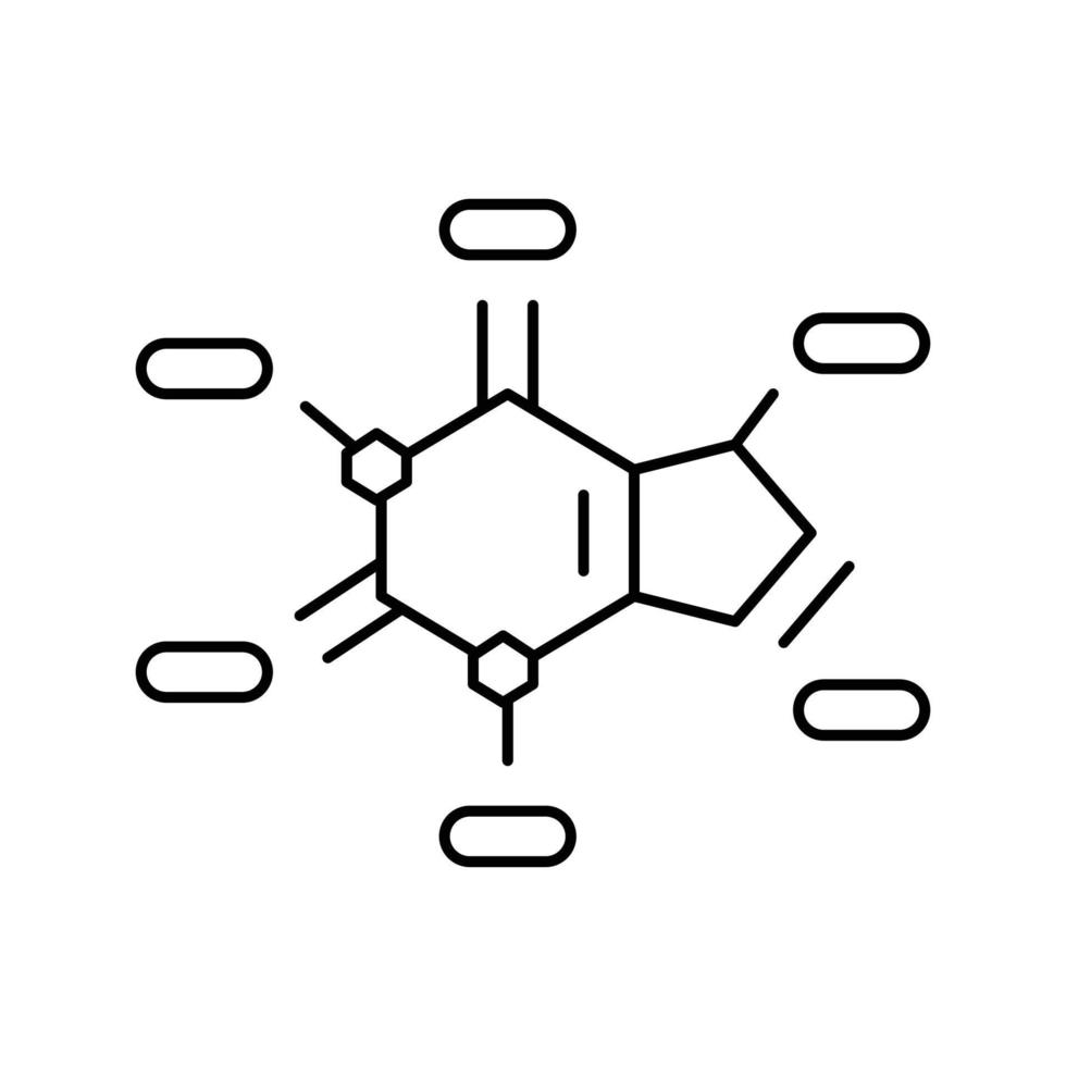 química molecular estructura línea icono vector ilustración