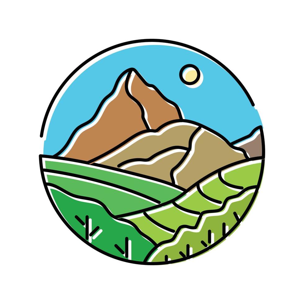 map mountain landscape color icon vector illustration