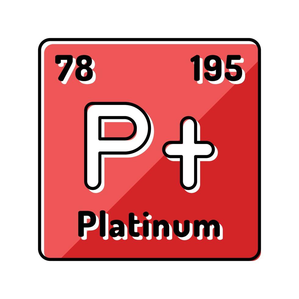platinum chemical element color icon vector illustration