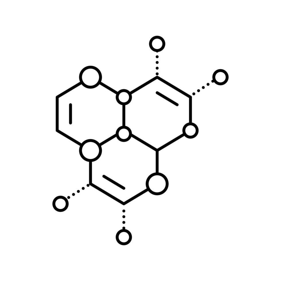 scientific molecular structure line icon vector illustration