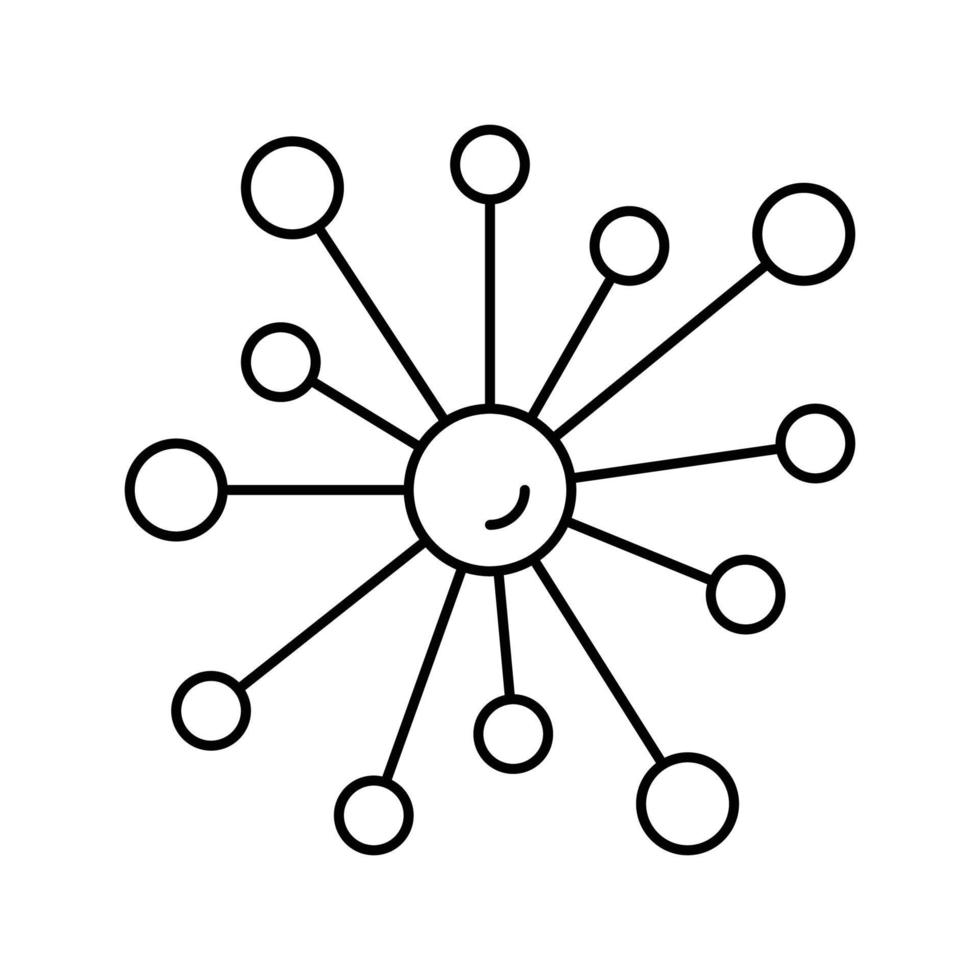 network molecular structure line icon vector illustration