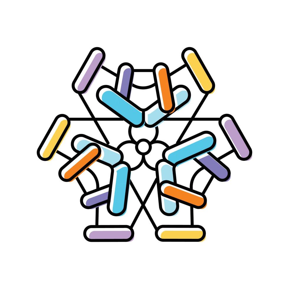 laboratory molecular structure color icon vector illustration