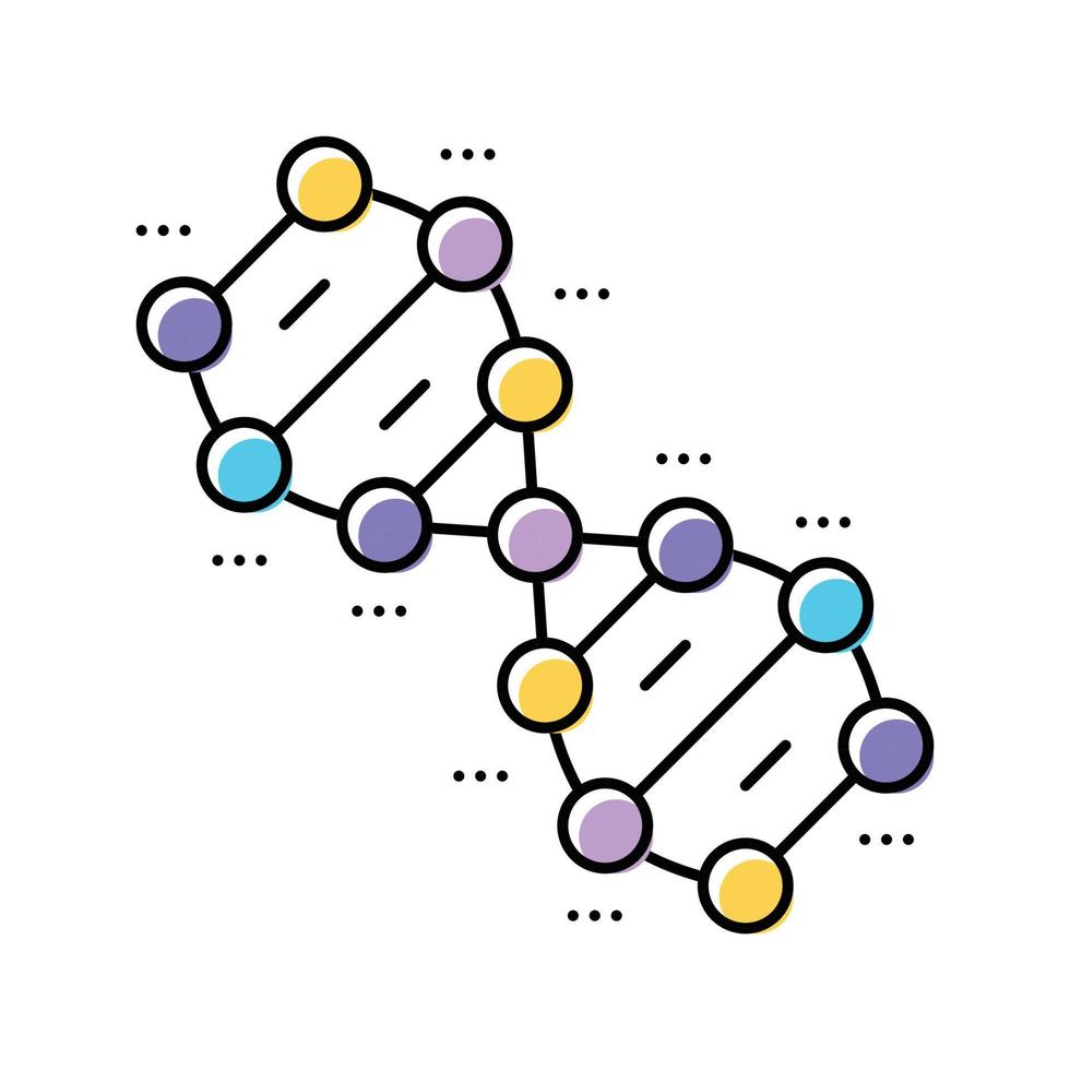 genetic molecular structure color icon vector illustration