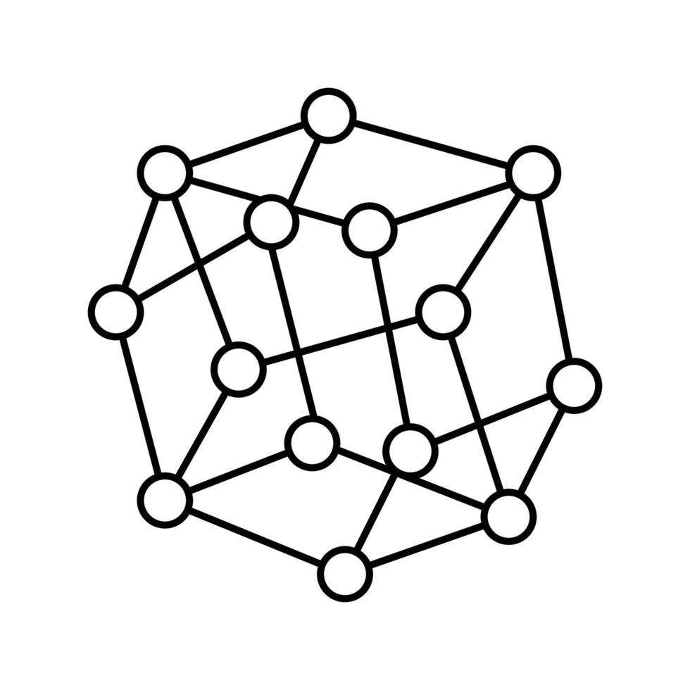 modelo molecular estructura línea icono vector ilustración