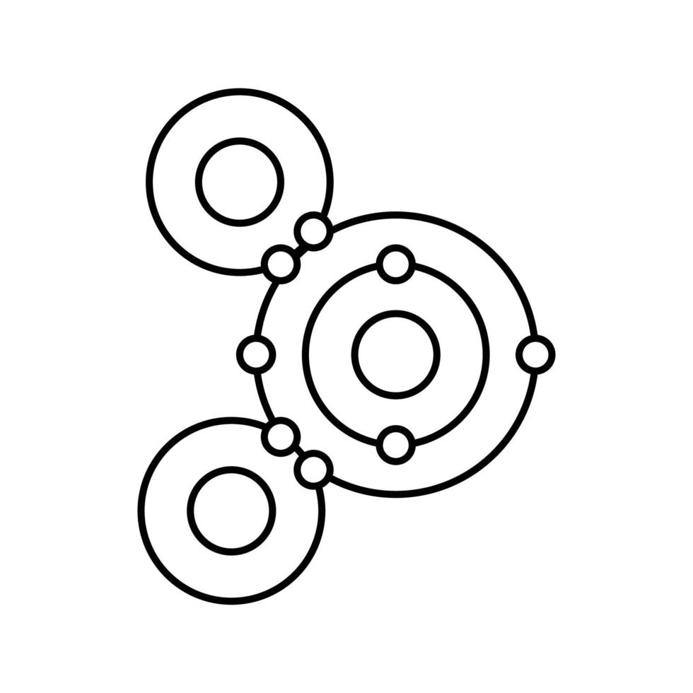 atom molecular structure line icon vector illustration