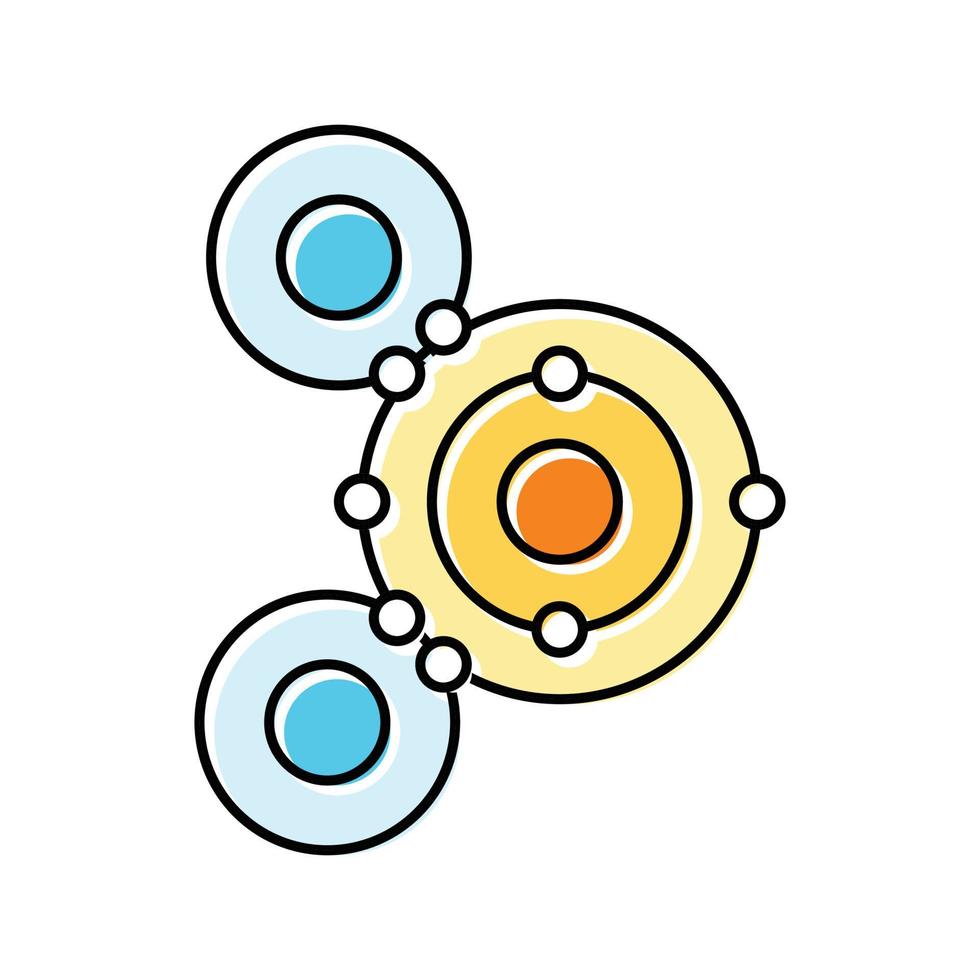 átomo molecular estructura color icono vector ilustración