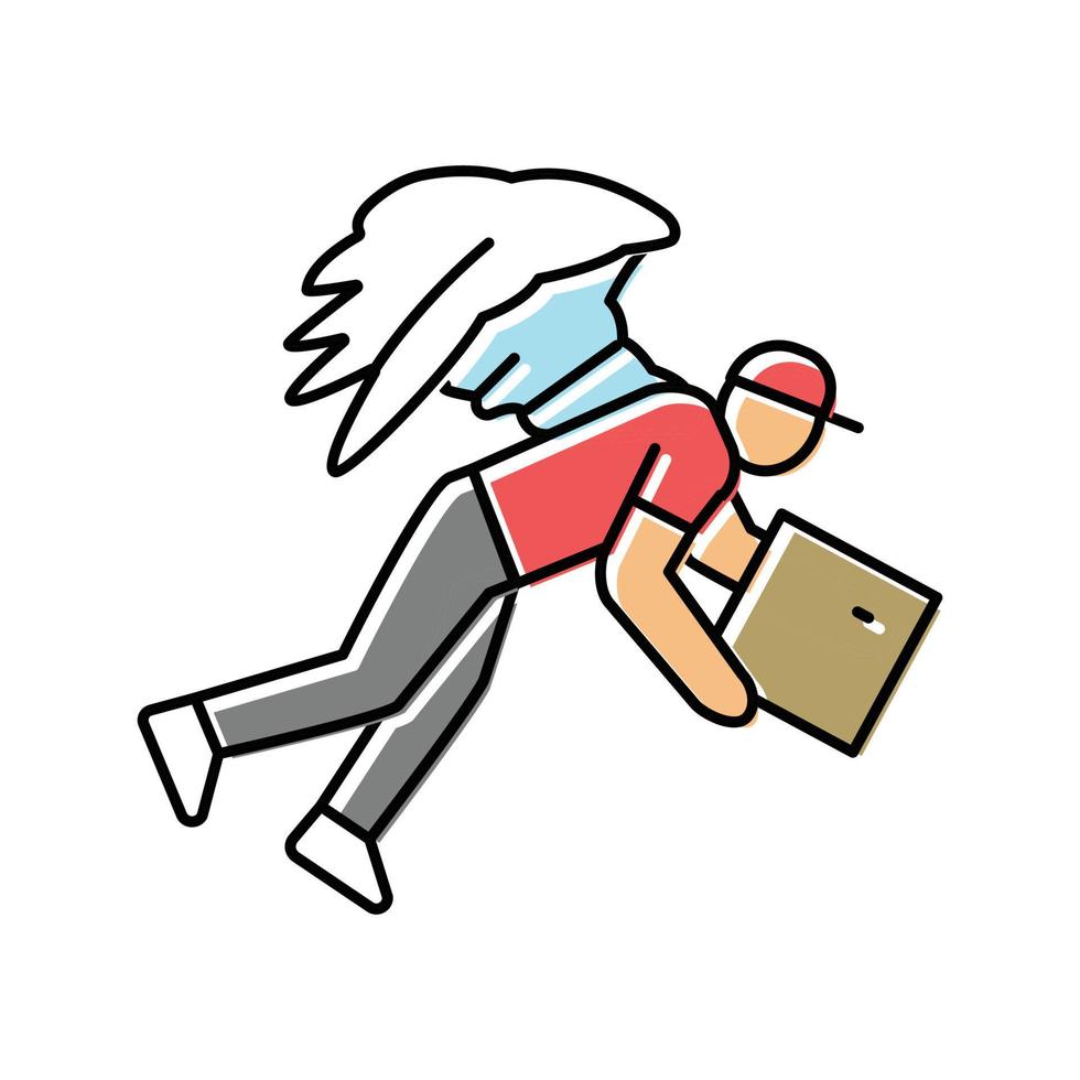 fly courier color icon vector illustration