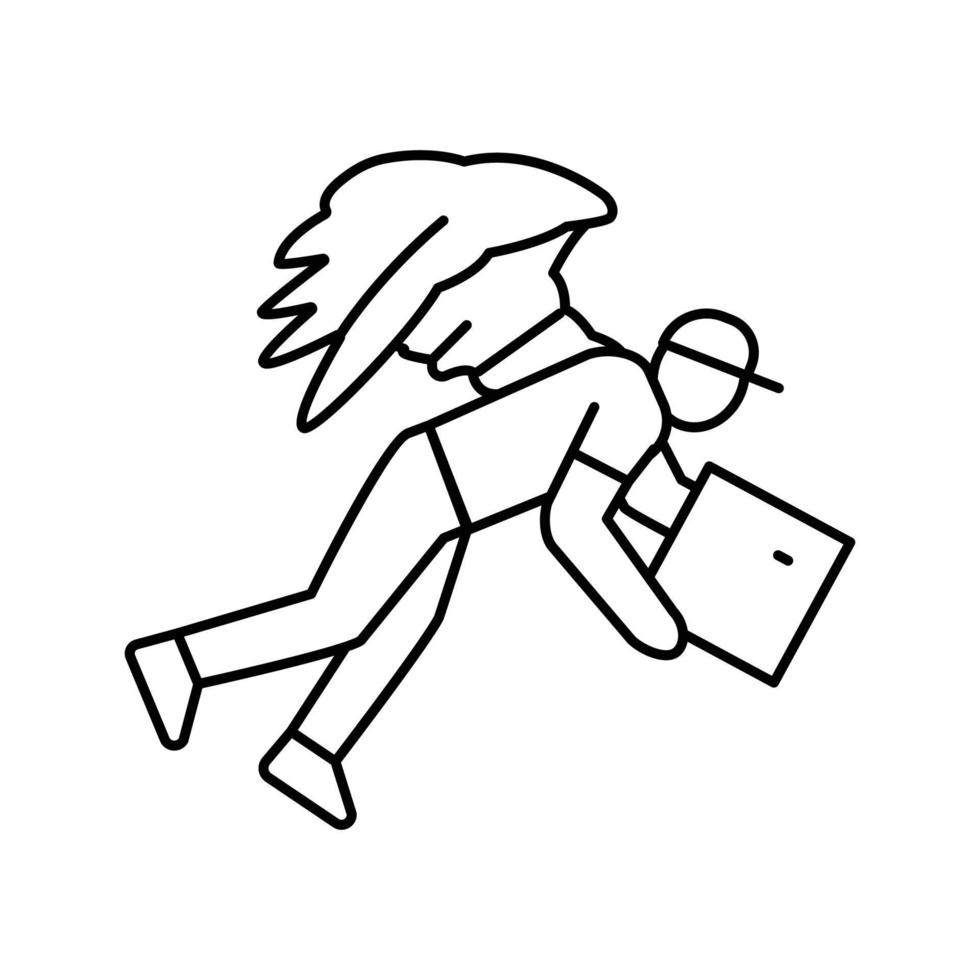 fly courier line icon vector illustration