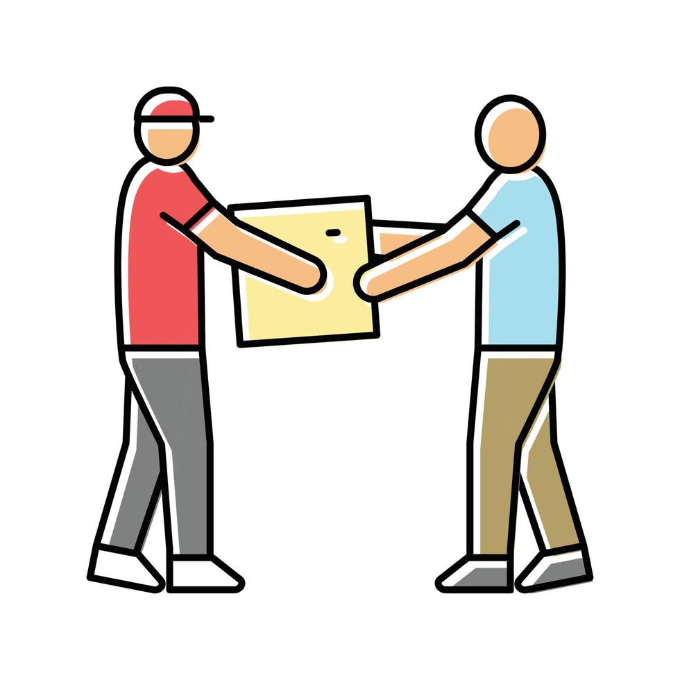 fast package courier delivery color icon vector illustration
