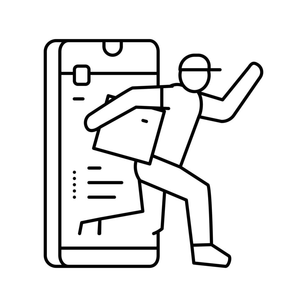 express courier app line icon vector illustration