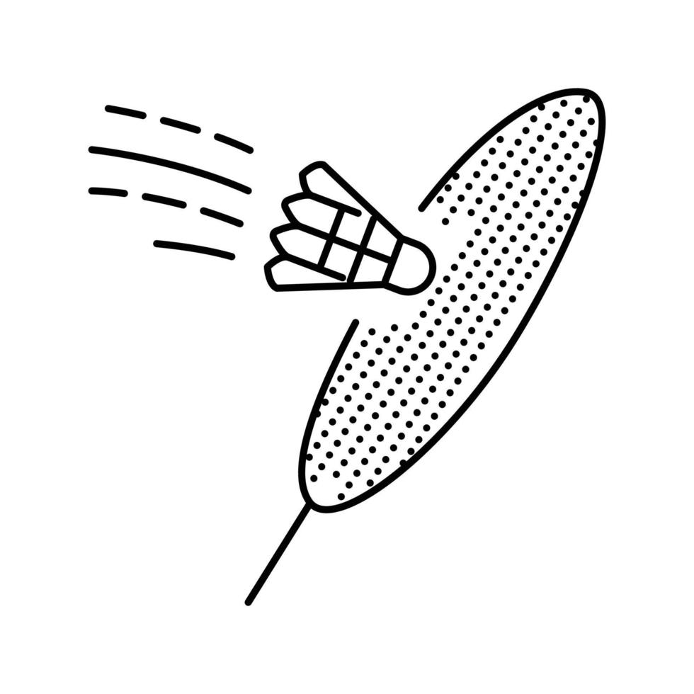 action shuttlecock racket line icon vector illustration